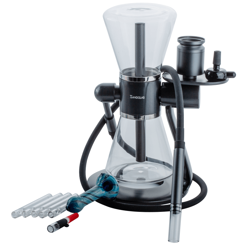 SANDGLAS Gravity Bong w/ Glass Silicone Pipe Chillum Set