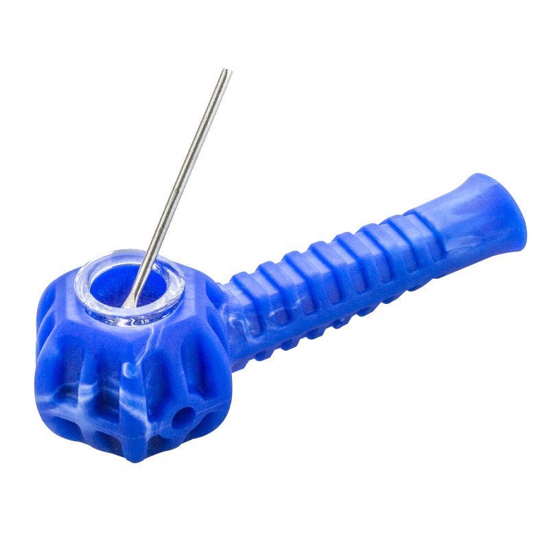 Blue Silicone Weed Pipe - PuffingBird