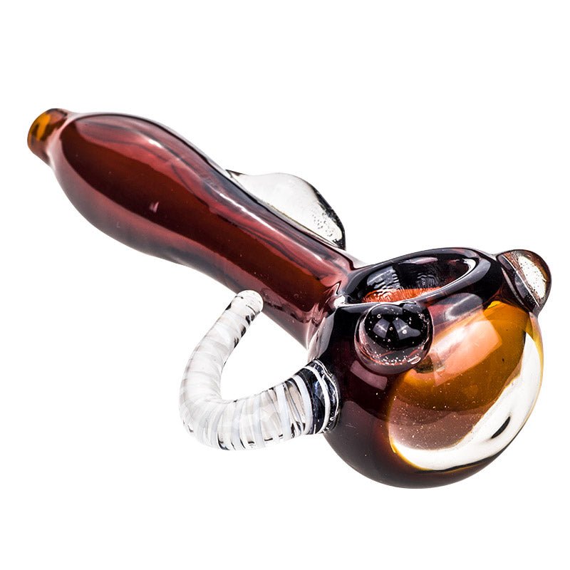 Glass Spoon Pipe with Glass Horns - PuffingBird