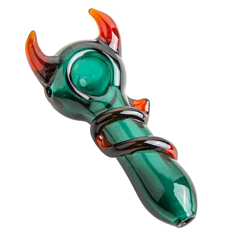 Devil's Horn Handcrafted Glass Pipe