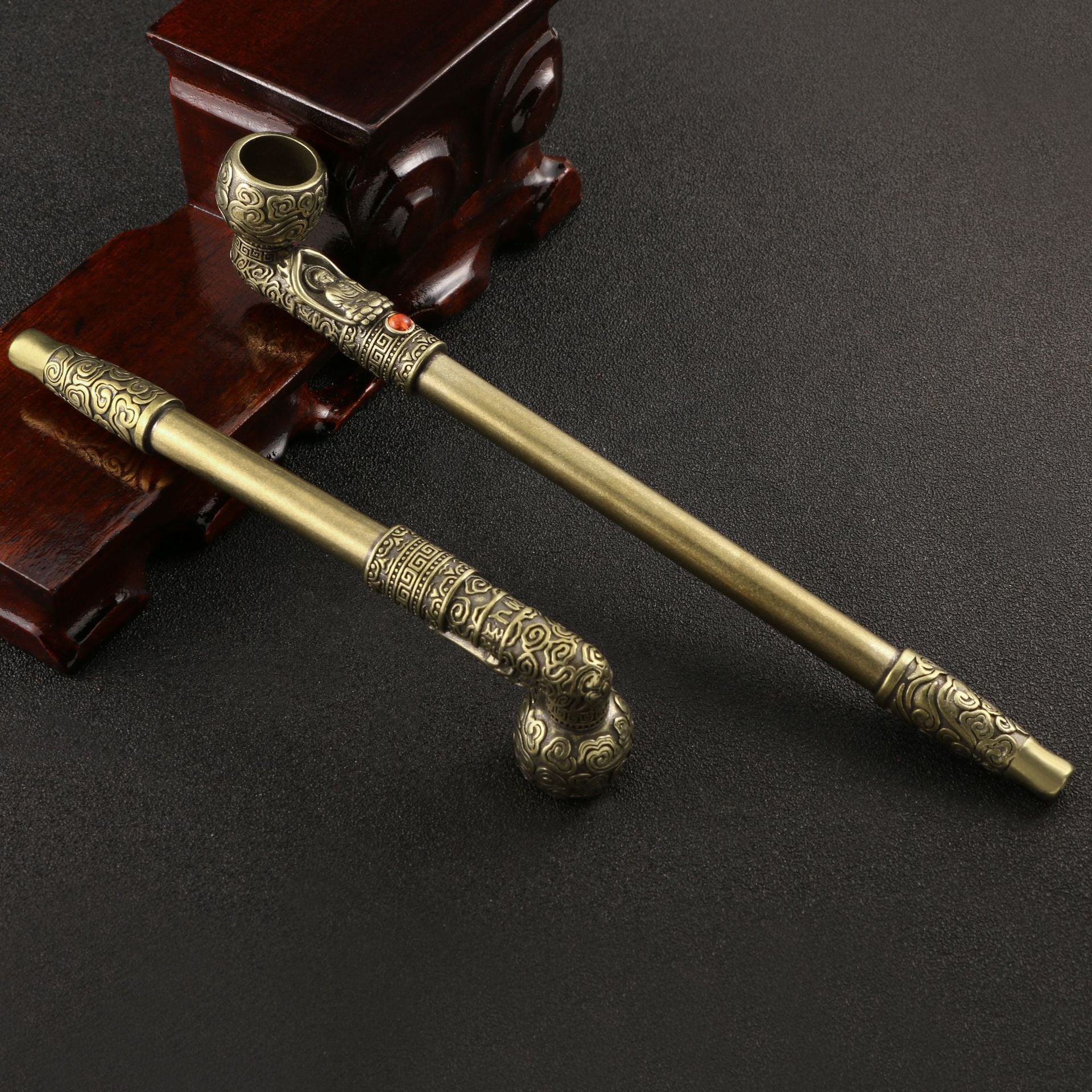 Buddha Statue Brass Smoking Pipe