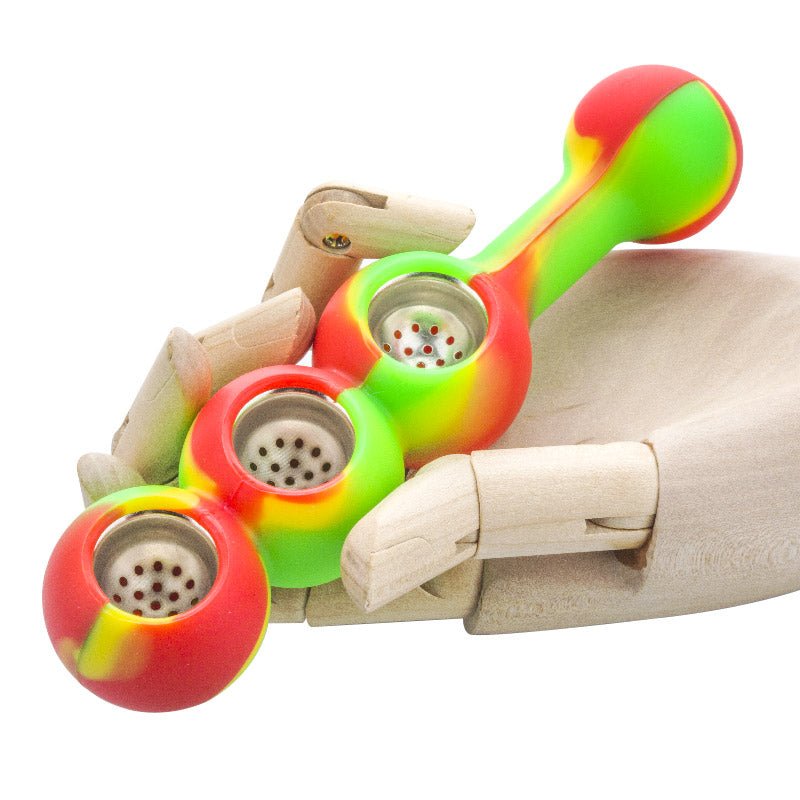 Silicone Triple Bowl Pipe (Random Color)