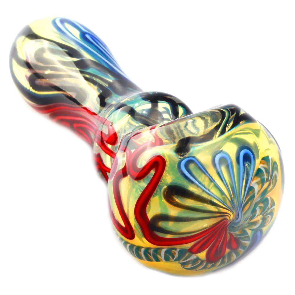 Swirl Glass Pipe with Mini Maria Rings
