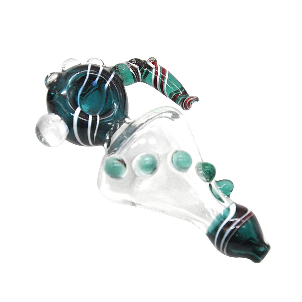 Horn Glass Pipe w/ Marbles - PuffingBird