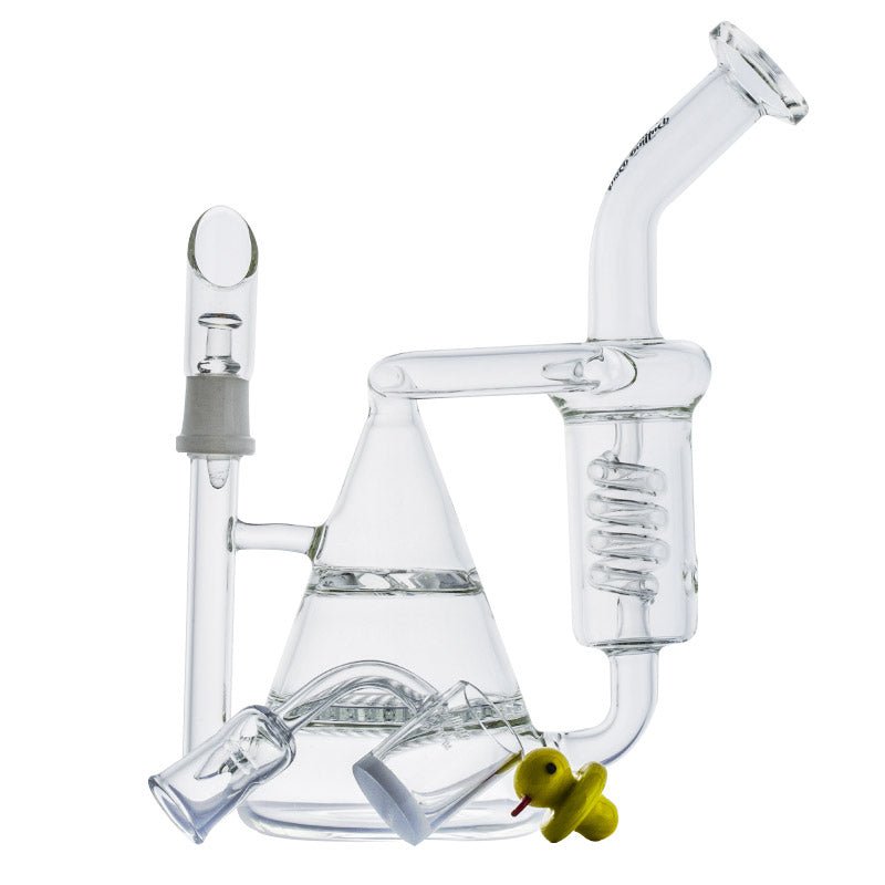 Pyramid Multi-Perc Recycler Glass Bong Set w/ Carb Cap and Banger