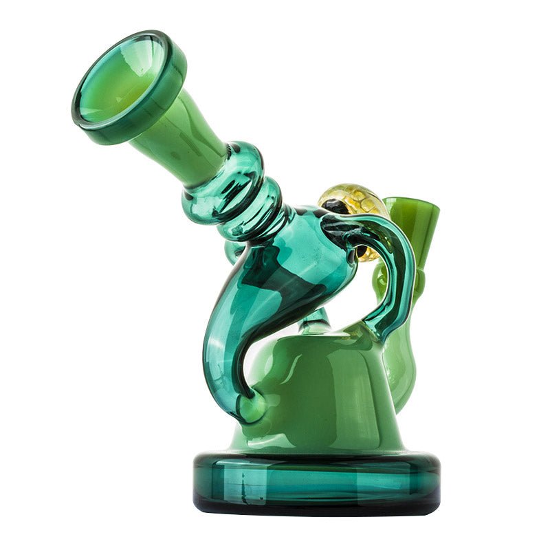 6.1″ Green Recycle Dab Rig With Flower Pendant