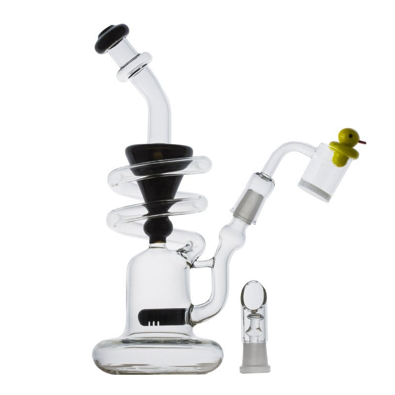 Recycler Thick Glass Dab Rig Set w/ Quartz Banger and Carb Cap
