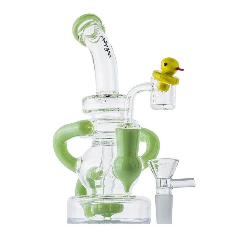Green Recycler Showerhead Perc Dab Rig w/ Banger Carb Cap Set