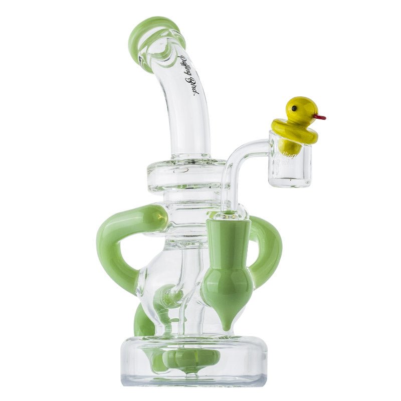 Green Recycler Showerhead Perc Dab Rig w/ Banger Carb Cap Set