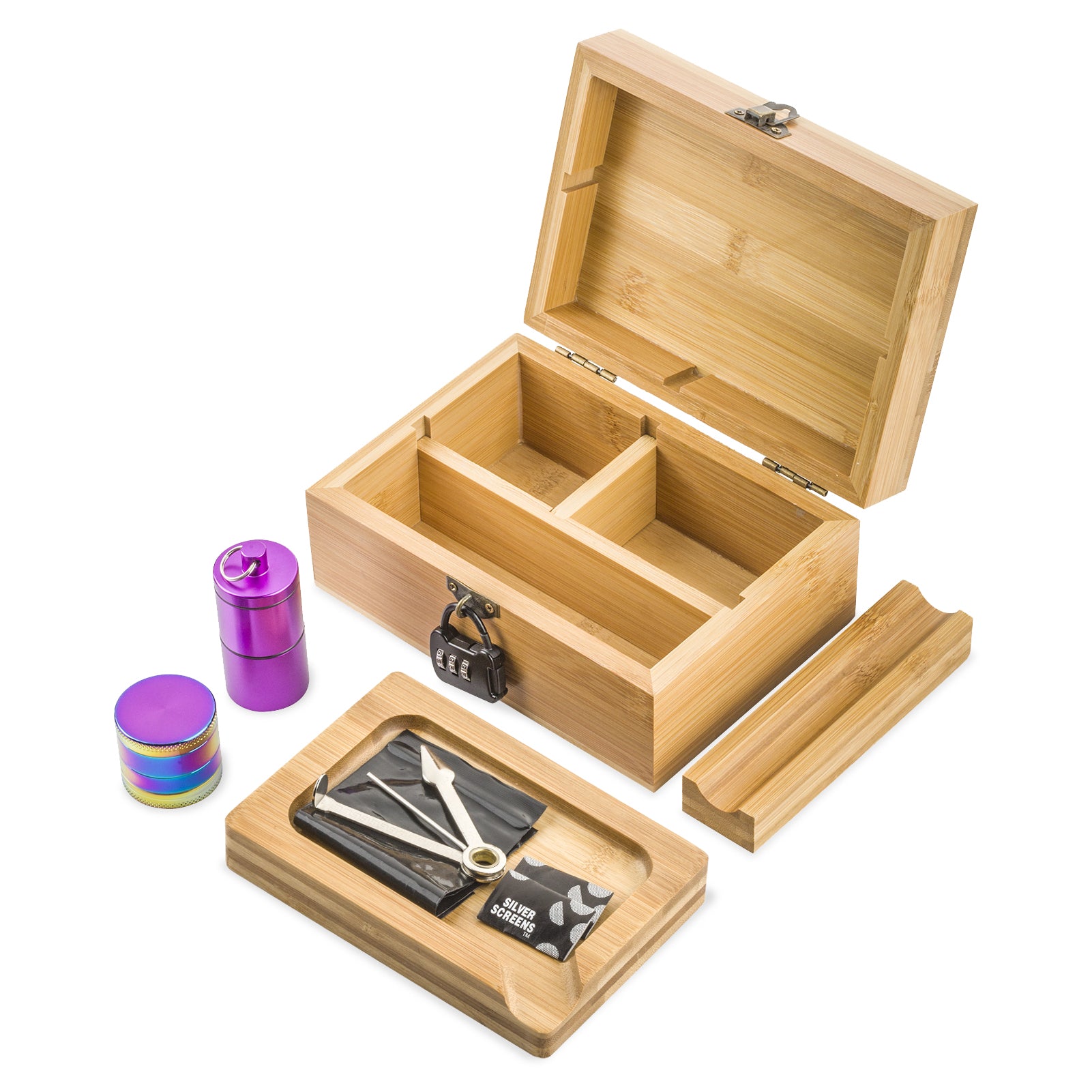 PUFFING BIRD Wooden Stash Box with Lock and key-Organiz Your Accessories