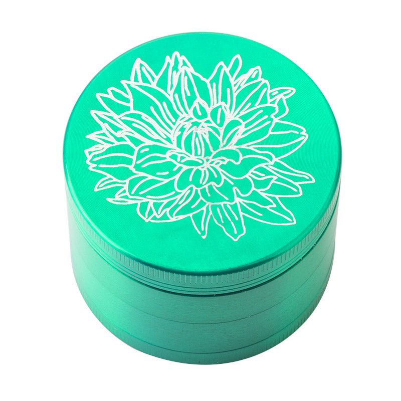 Green Zinc Alloy Weed Grinder 4 Layer