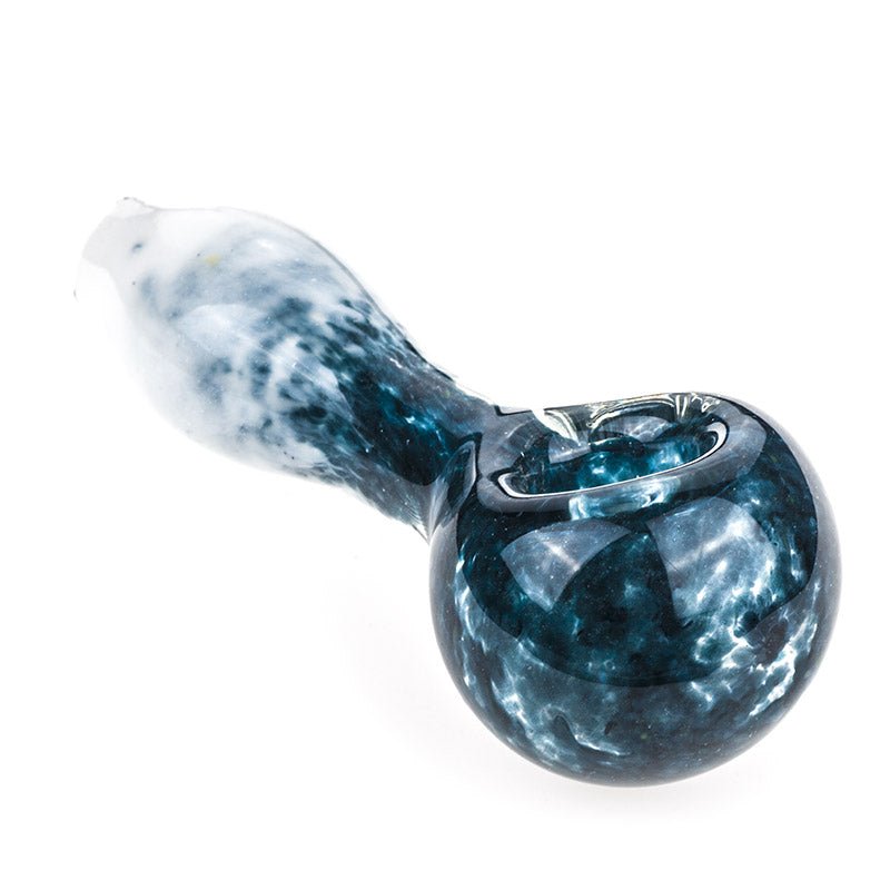 Handmade Darkblue Frit Glass Pipe - PuffingBird