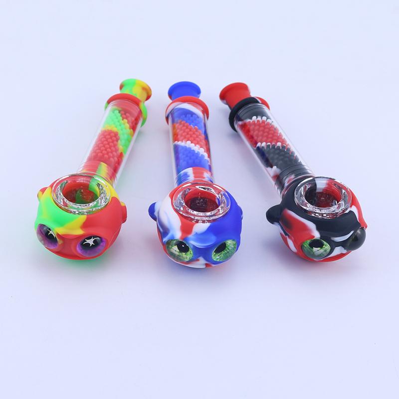 Fish-Shaped Silicone Smoking Pipe with Columnar Spiral Filtration