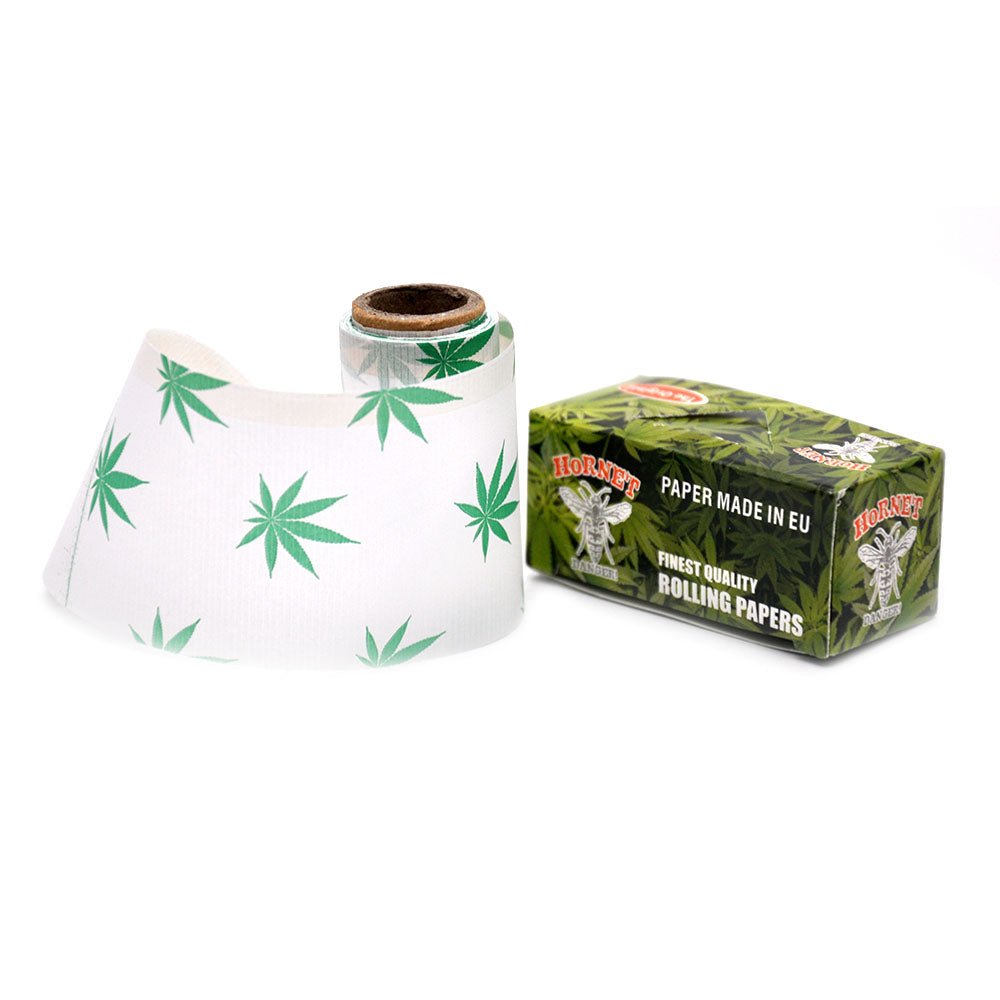 Hornet 5m Hempleaf Pattern Natural Rolling Paper BOX of 24 Rolls