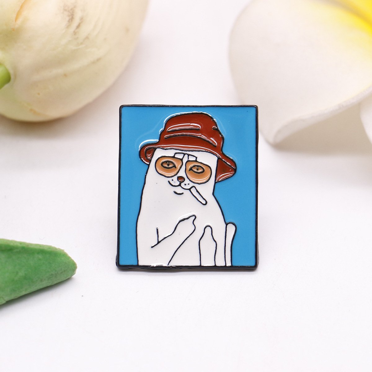 Smoking Dog Enamel Pin