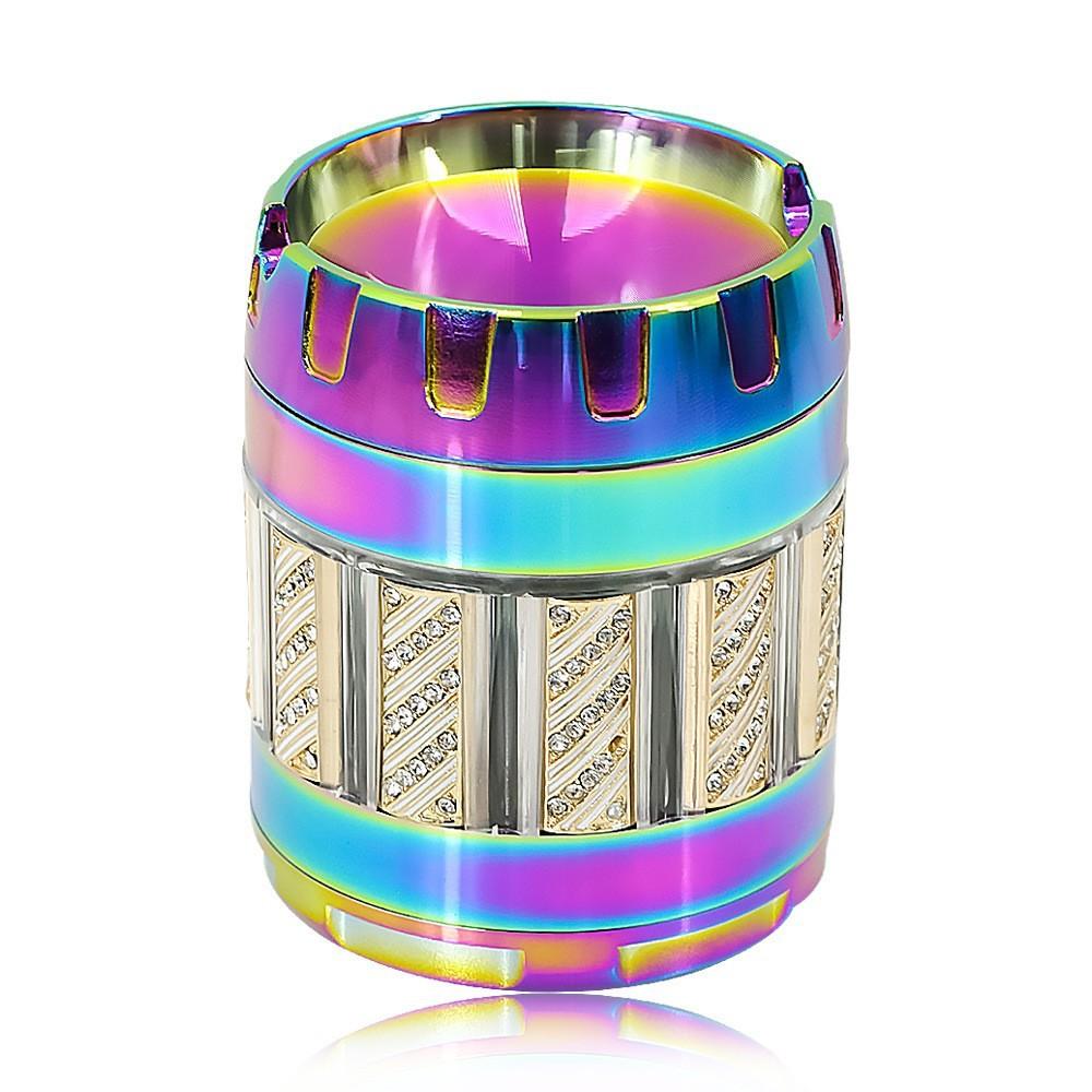 Rainbow Concave 4-Layer 63mm Zinc Alloy Weed Grinder
