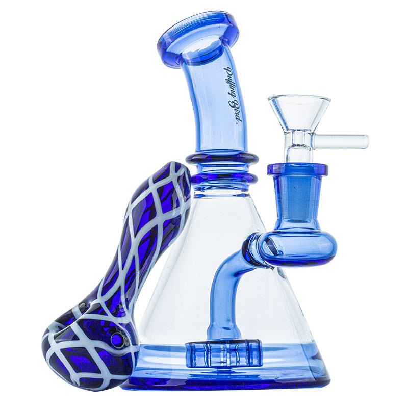 Showerhead Perc Glass Dab Rig w/ Blue Glass Pipe Set