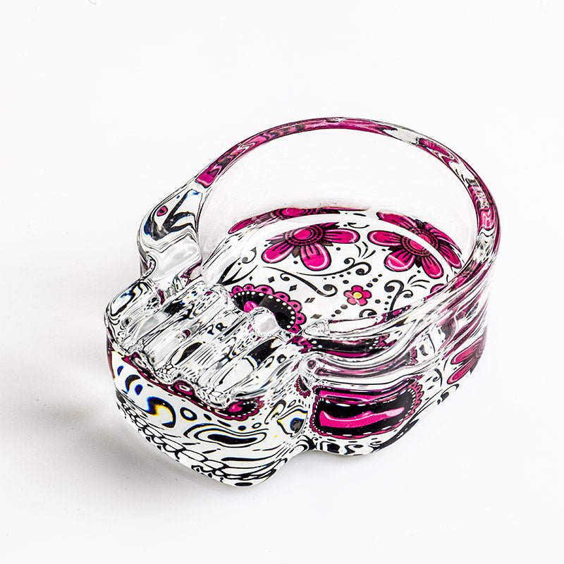 Skull Glass Cigarette Ashtray (Random Pattern)