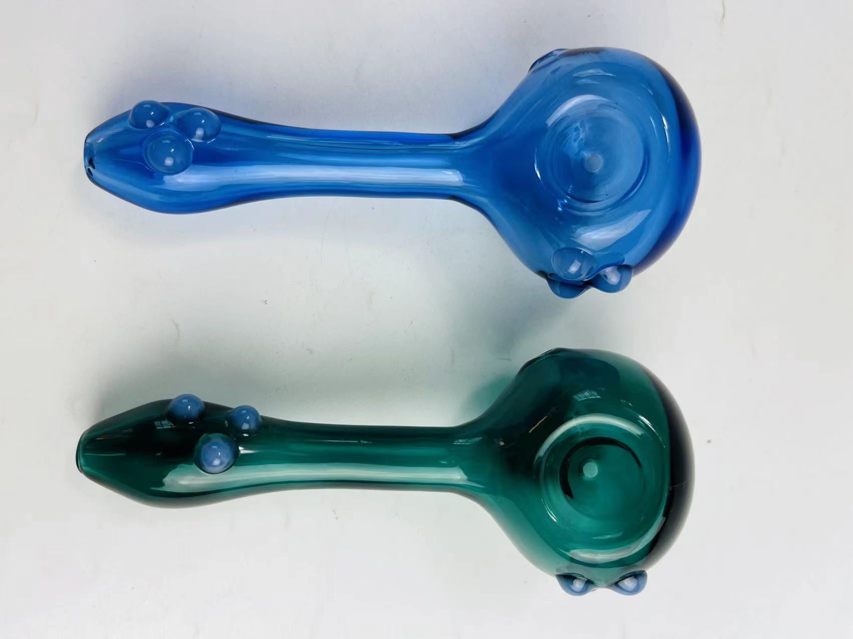 Pure Color Glass Pipe w/ Marble - PuffingBird
