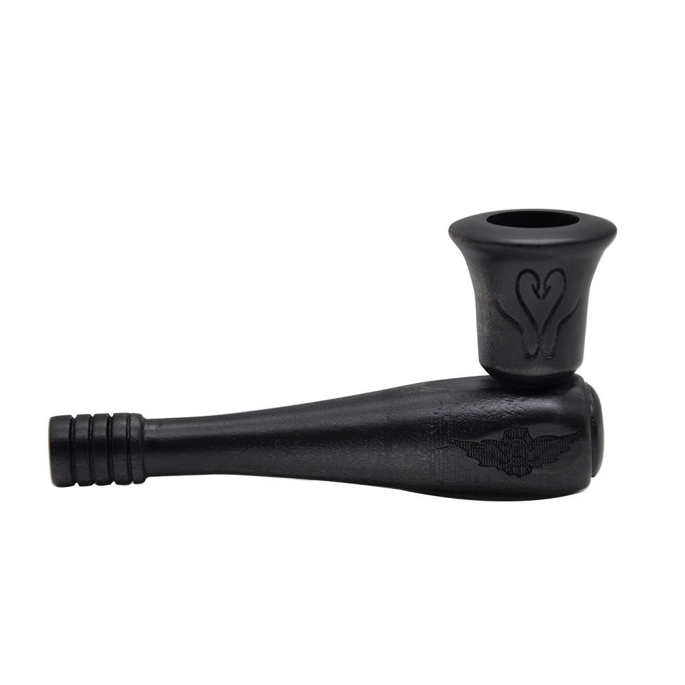 Black Engraving Wooden Pipe