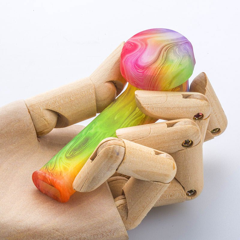 Glow-In-The-Dark Colorful Silicone Hand Pipe With Lid