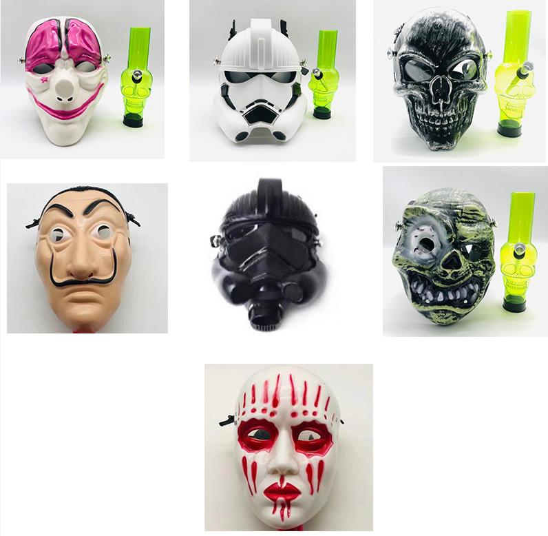 Colorful Gas Mask Bong w/ Acrylic Water Pipe