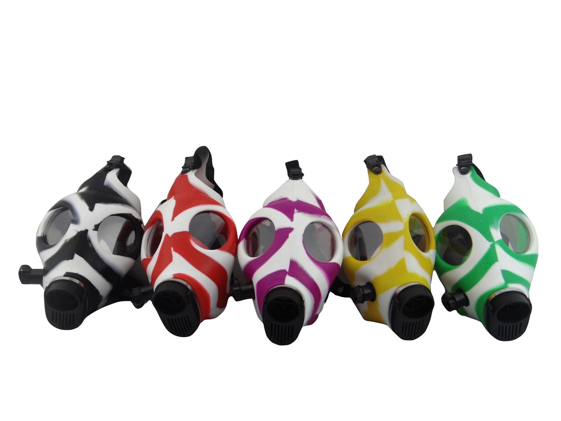 Two Tone Silicone Gas Mask Bong with Acrylic Skull Bong