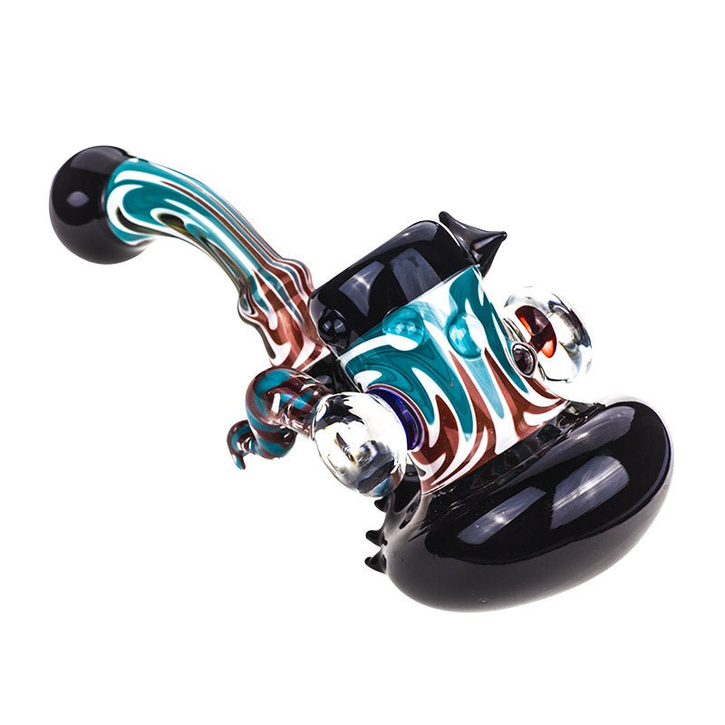 Rasta Black Glass Bubbler