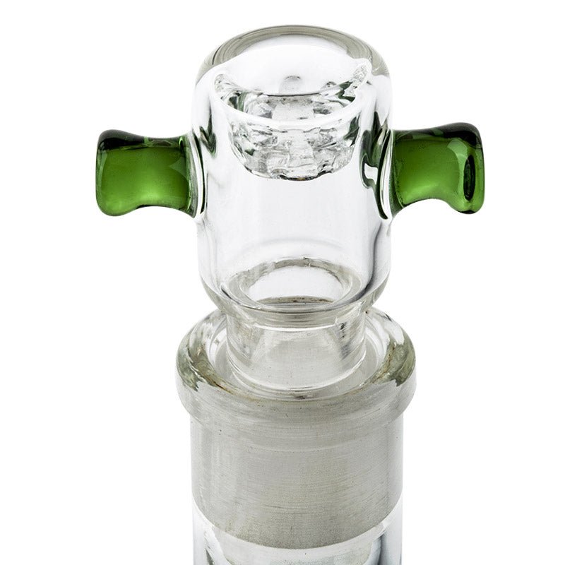 18mm Male Clear Bong Bowl With Green Handles