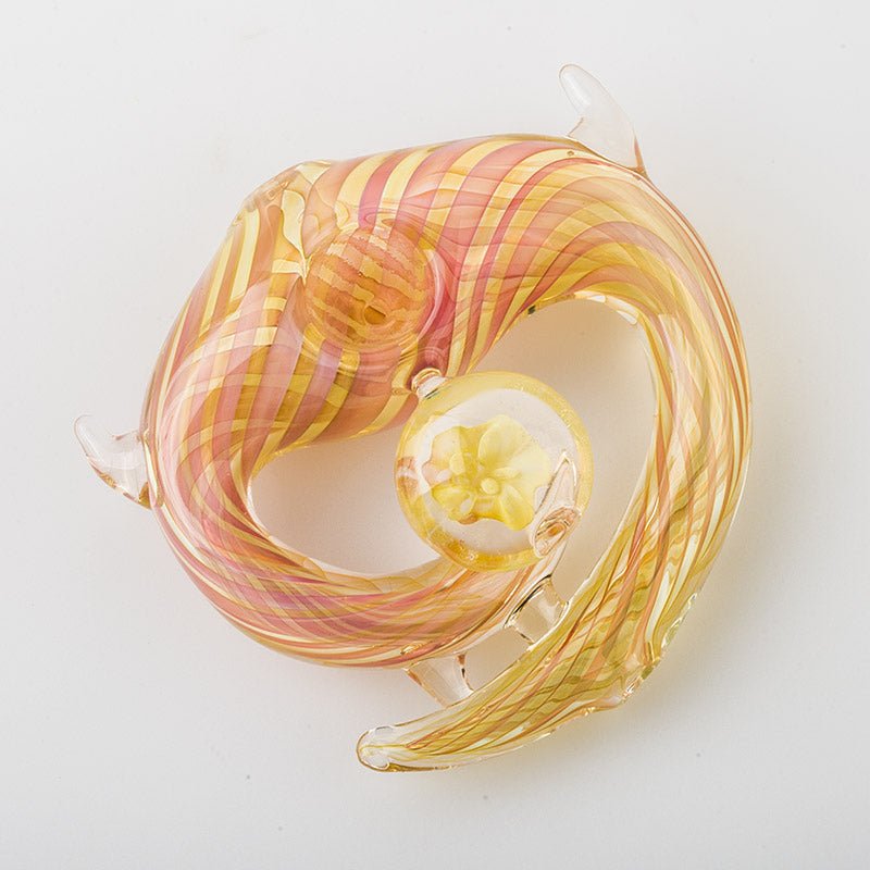 Twisted Stripe Round Glass Hand Pipe