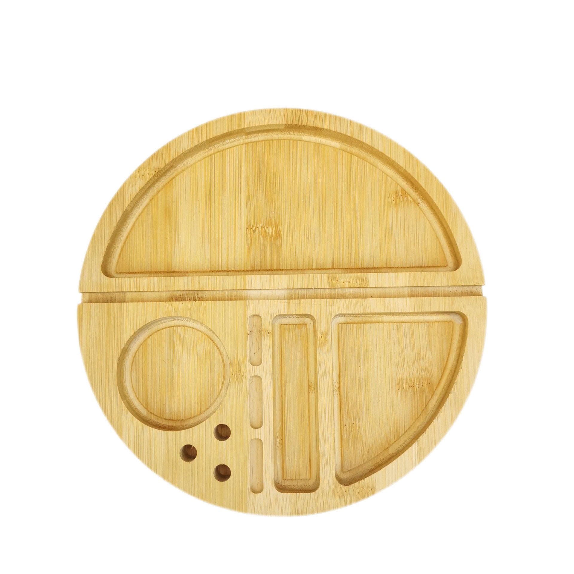 Wooden Circle Storage Rolling Tray