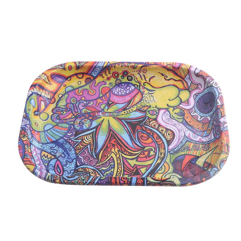 Colorful Weed Tinplate Small Rolling Tray
