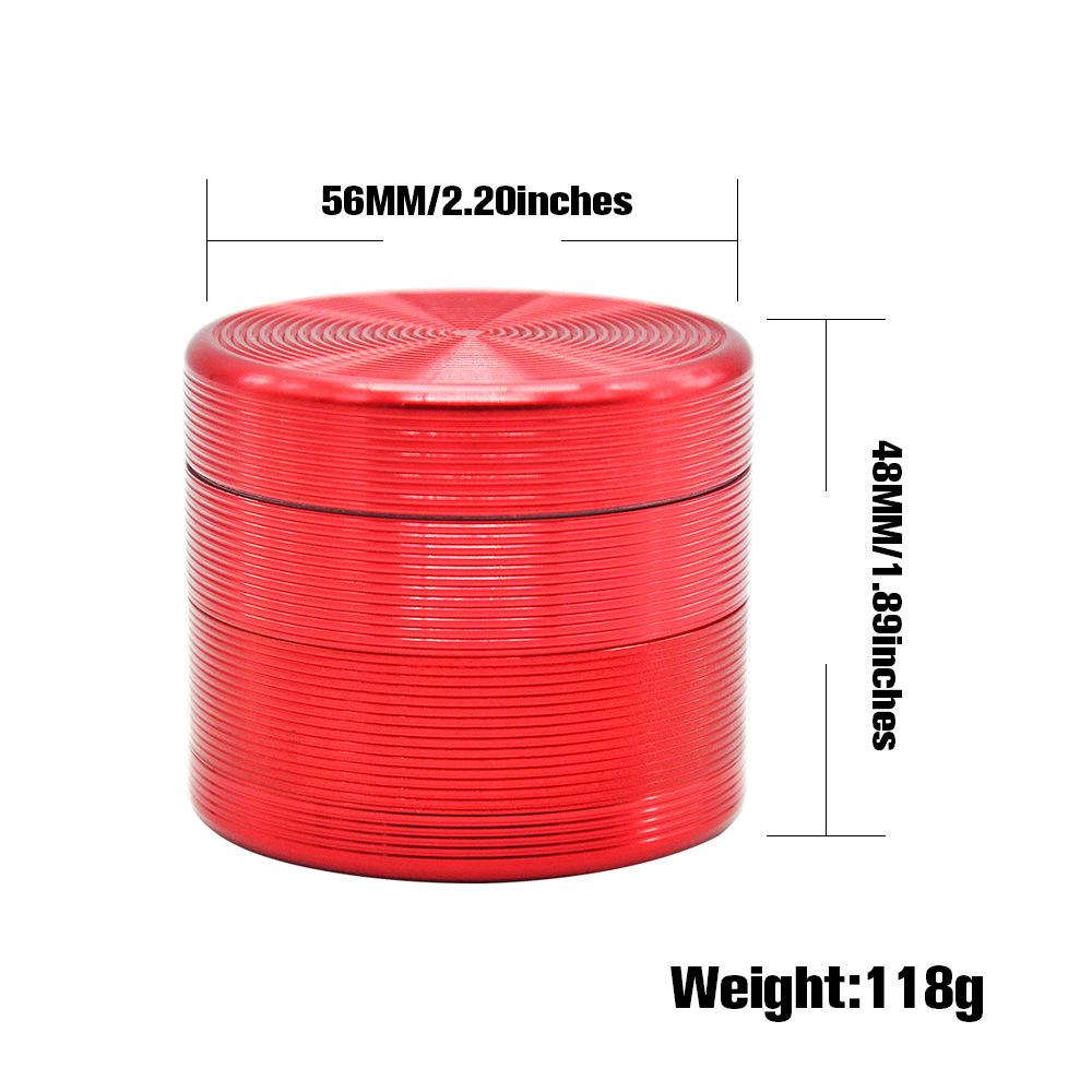 56mm 4 Layer Aluminium Alloy Herb Grinder (4 Colors)