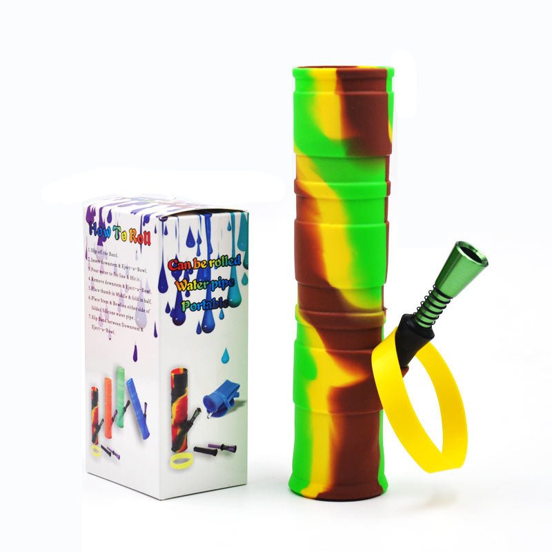 7.8“ Foldable Silicone Camouflage Bong
