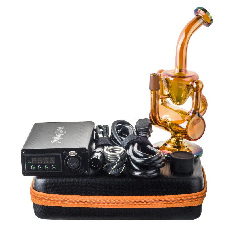 Enail Dab Kit W/ Orange Heady Recycler Dab Rig Bundle