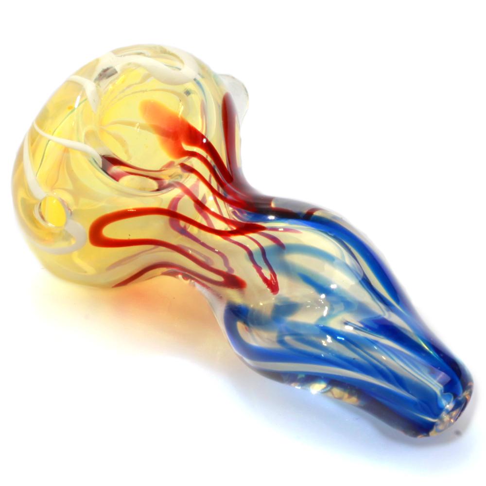 Mini Fumed Glass Skinny Spoon w/ Swirl Pattern