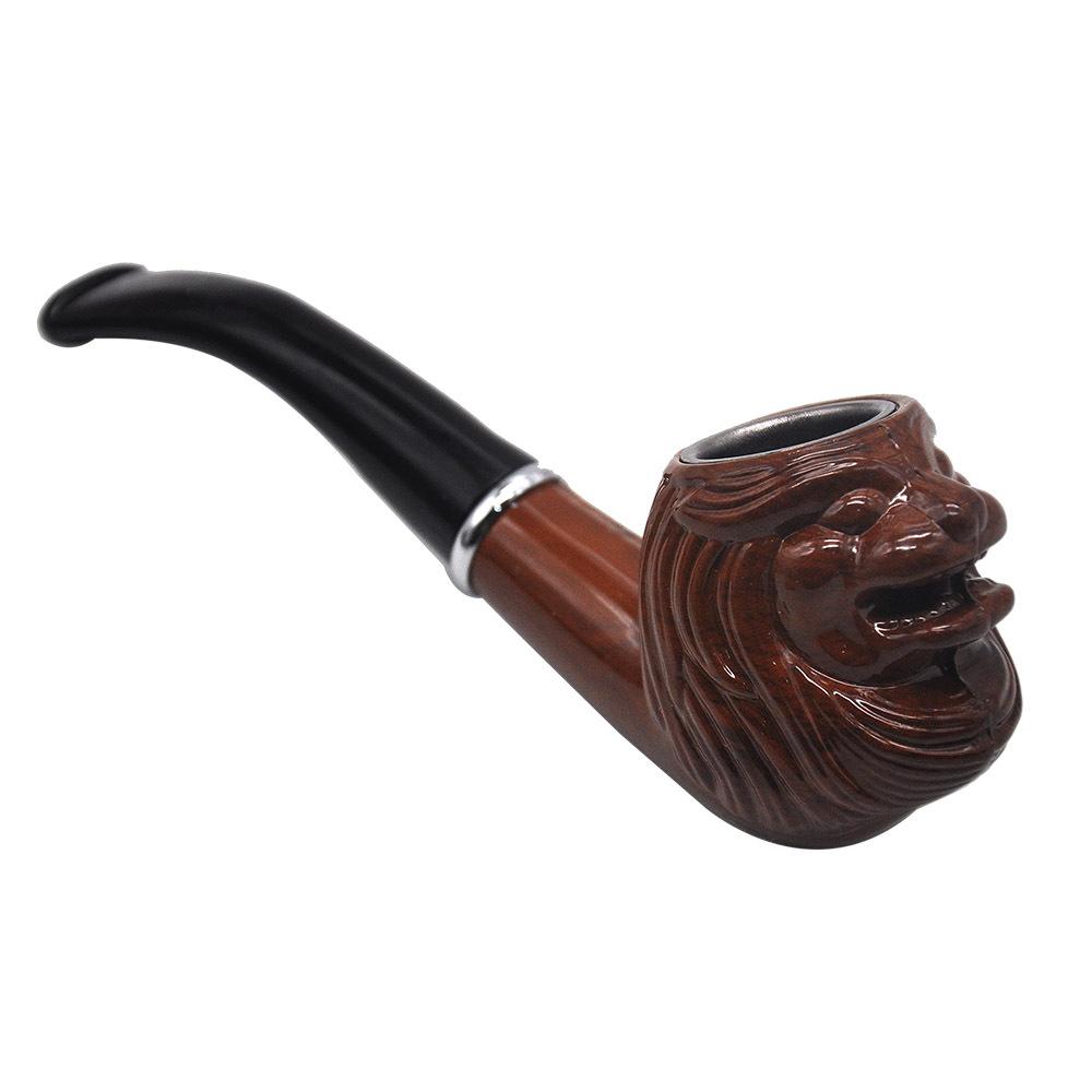 Brown Engraved Wooden Pipe