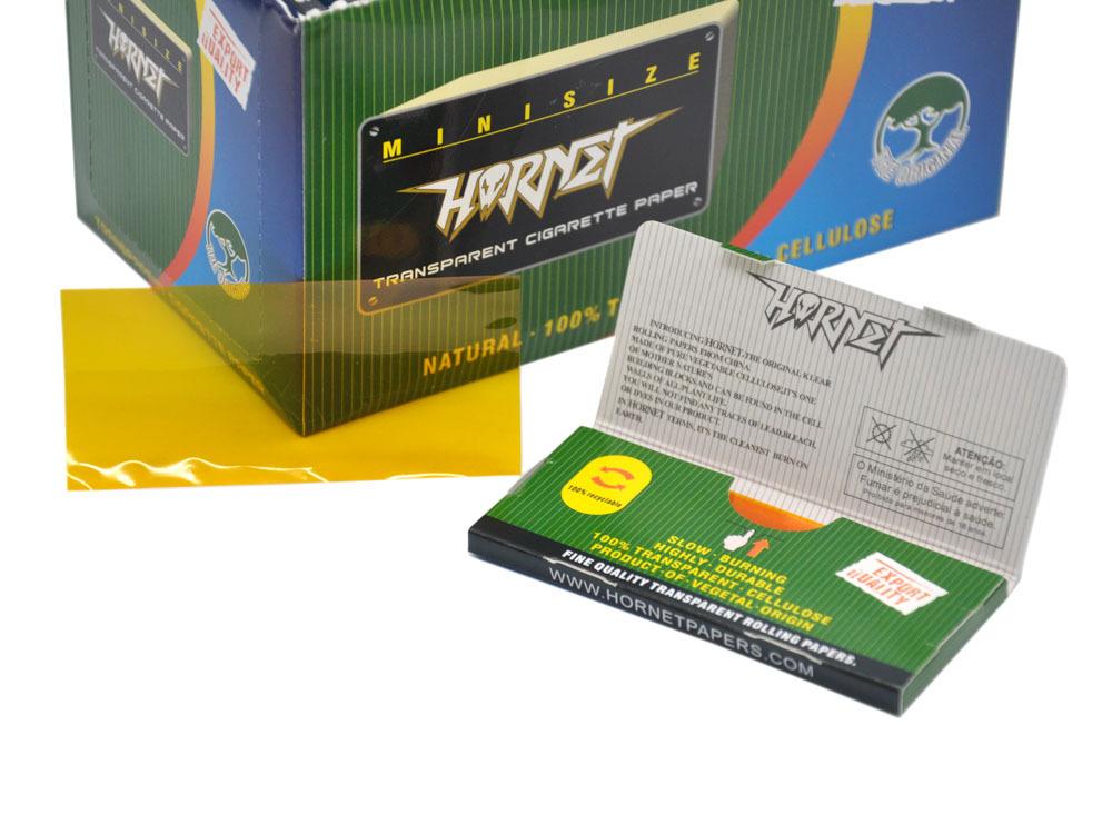 Hornet Transparent Gold Cellulose Rolling Papers 78MM 50 Papers