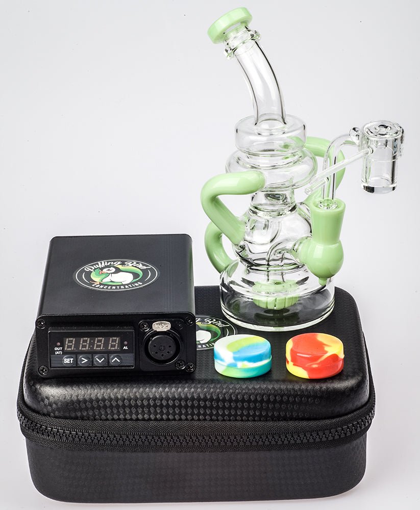 Quartz Enail W/ Recycler Showerhead Perc Dab Rig Bundle