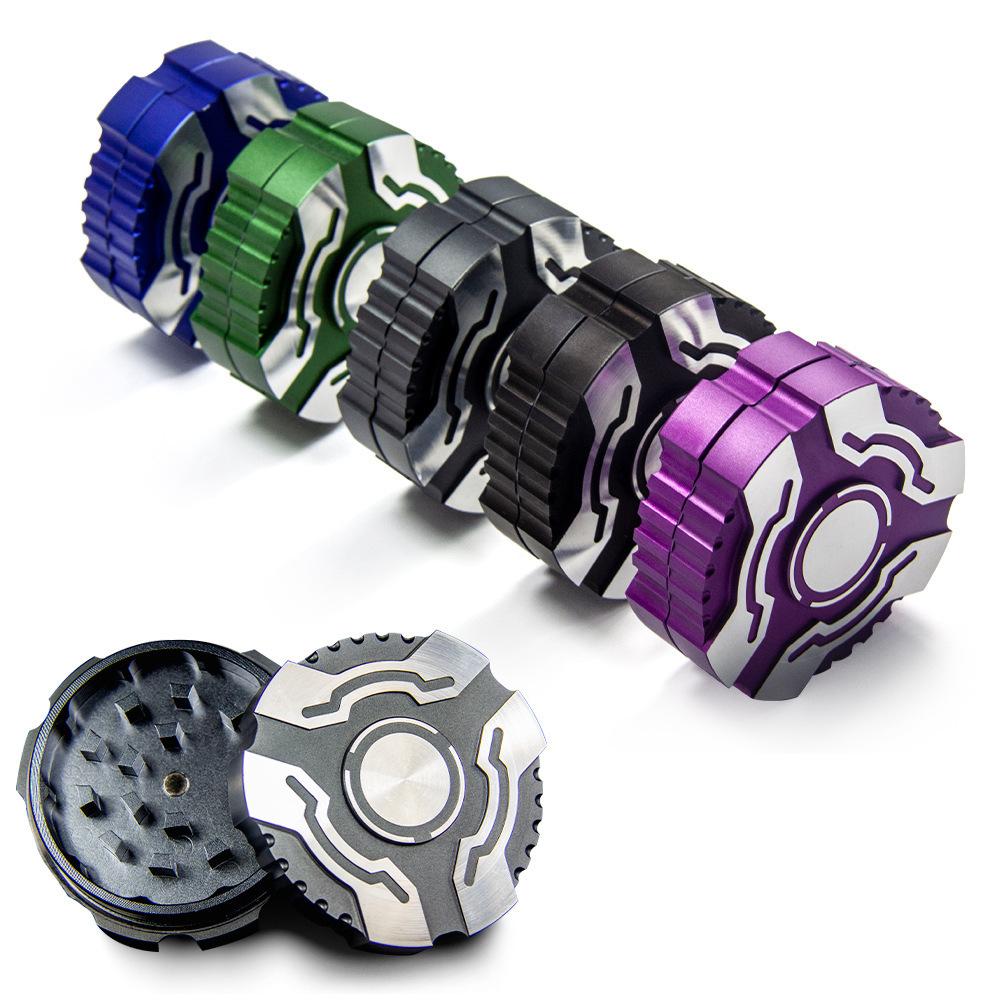 65mm Aluminum Alloy Two-Layer Shield Shape Herb Grinder