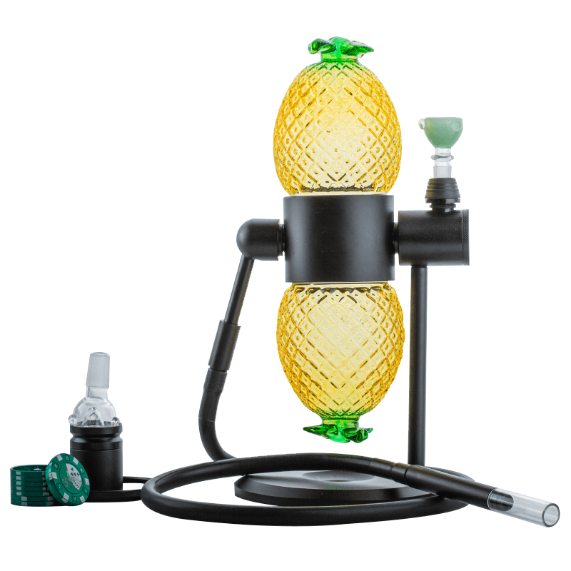 Pineapple Gravity Bong w/ Casino Herb Grinder Bong Bowl Set