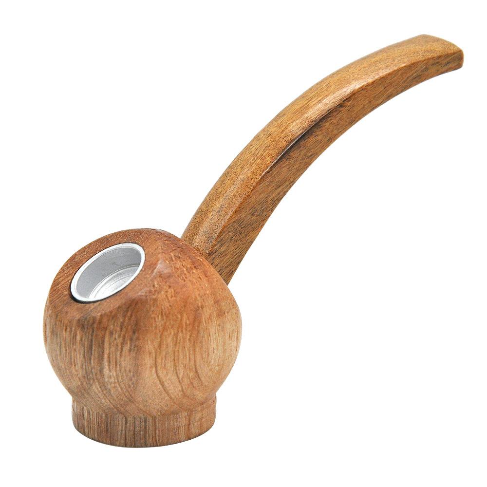 Curved Handle Wooden Pipe