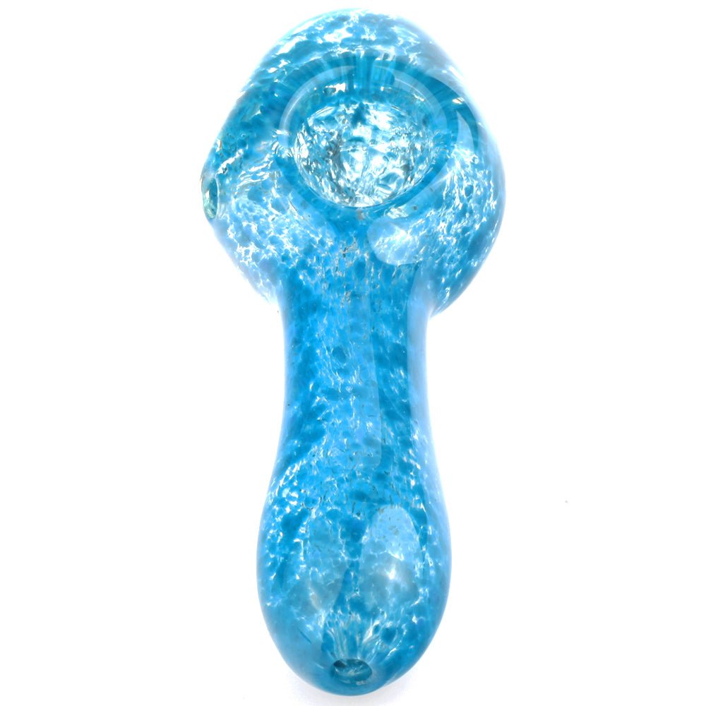 Blue Frit Glass Spoon Pipe