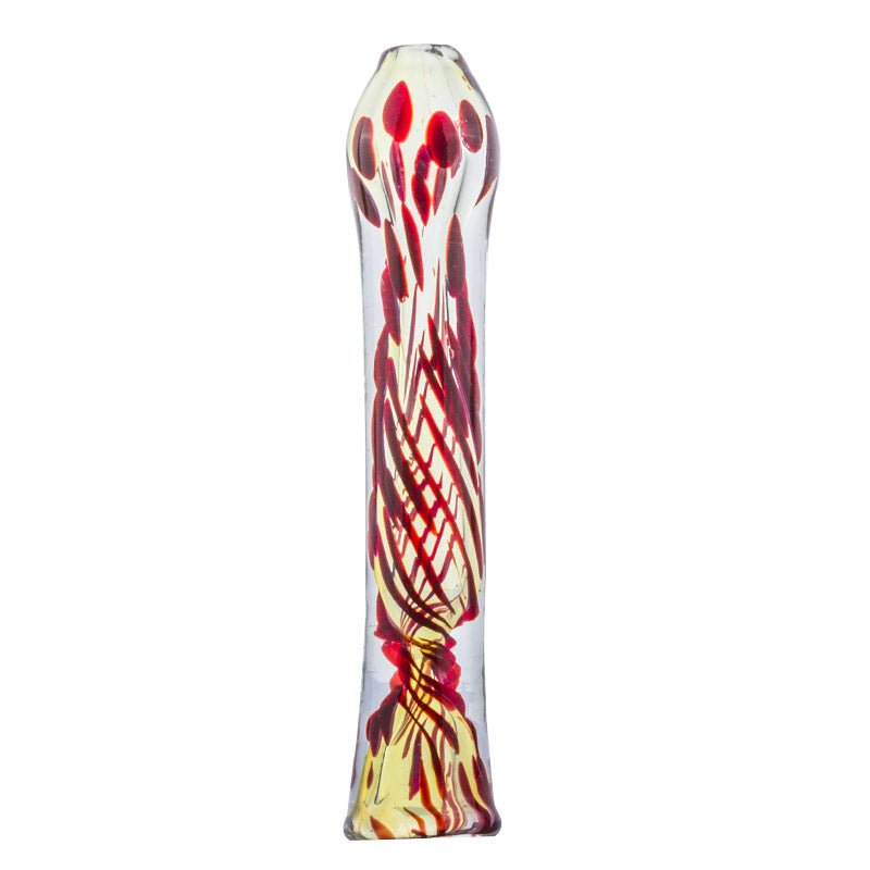 Chillum Glass Pipe w/ Red Strip - PuffingBird