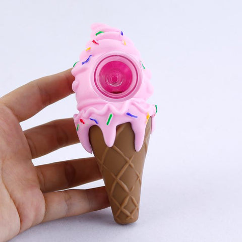 Ice Cream Novelty Pipe w/ Hamburger Herb Grinder Set | Free Shipping
