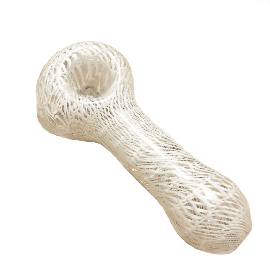 White Wrap and Raked Glass Pipe