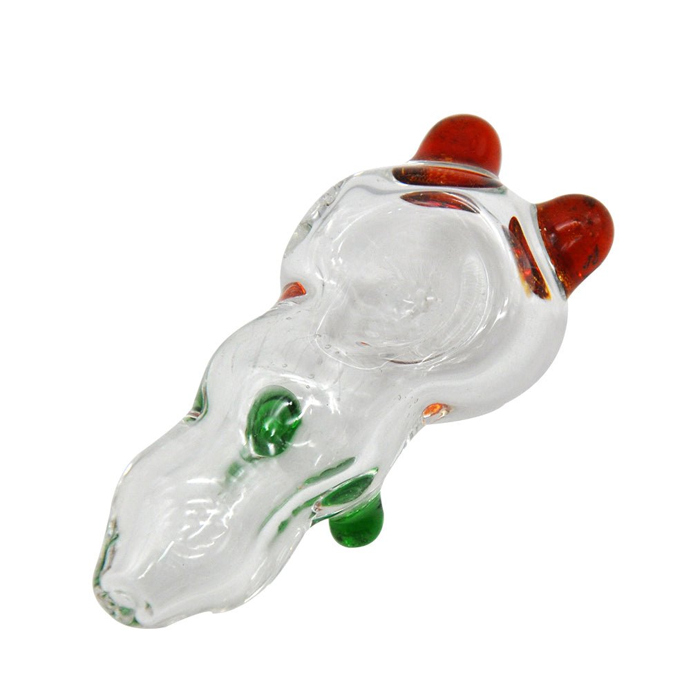 Clear Glass Pipe w/ Two Ears - PuffingBird