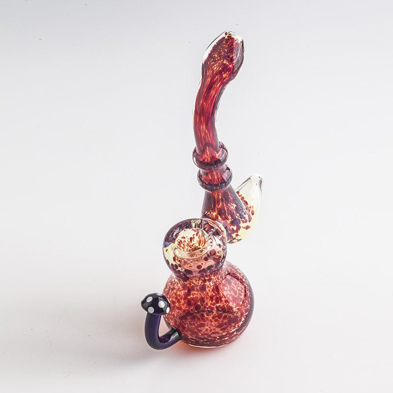 Lava Red Frit Sherlock Bubbler w/ Maria Ring