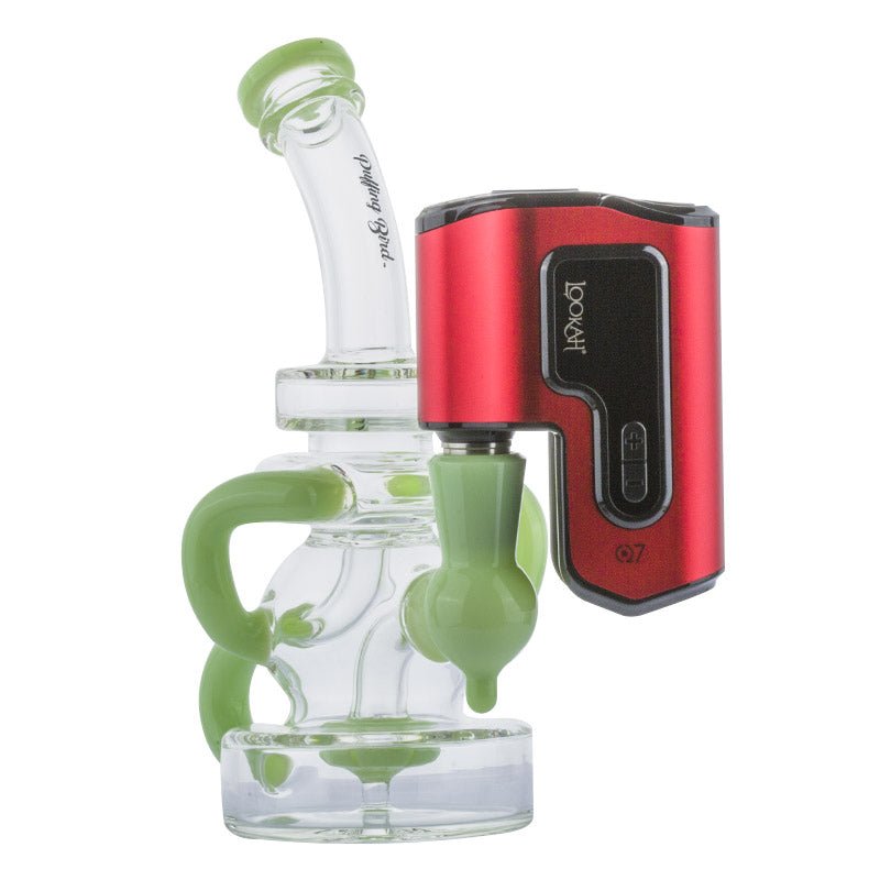 Green Recycler Perc Dab Rig w/ Lookah Q7 Electric Dab Nail Set