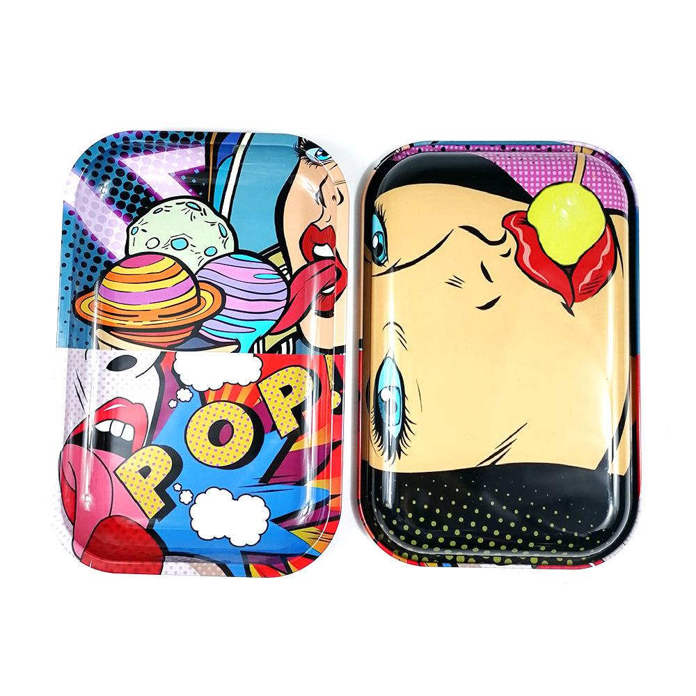 Colorful Metal Cigarette Storage Rolling Tray